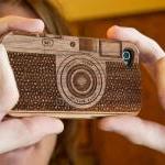 Laser-Engraved Wood iPhone Case Resembling a Camera- for Iphone 4/4S