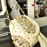 Multi-buckle tassel rhinestone shoulder bag &Messenger bag &backpack