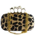  Unique Retro skull leopard four finger ring sparking should bag handbag