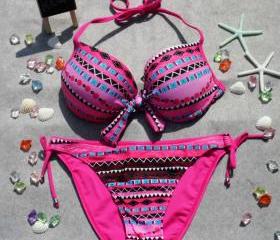 [grhmf26000116]Sexy sequins Padded Bandeau Fringe Bikini