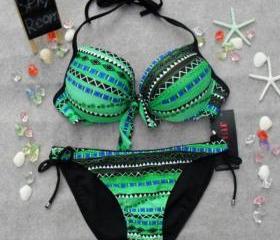 [grhmf26000116]Sexy sequins Padded Bandeau Fringe Bikini