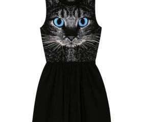 [grhmf26000120]Fashion Cat Punk Sleeveless Vest Dress