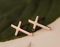 [grhmf2300012]Retro Cross Rose Gold Earrings