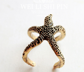  Retro cute starfish ring
