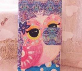  Nice Owl Leather Case Flip Wallet for Iphone 5
