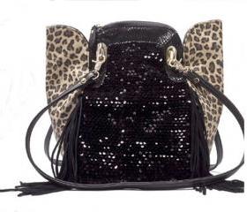 Sexy Sequined Leopard Tassels Handbags Shoulder Bag 