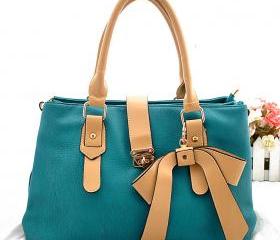 [grhmf2200046]Nice Green Buckle Bow Handbag
